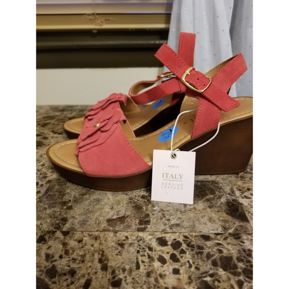 Made in Italy Suede Wedge Sandals - Picture 6 of 6